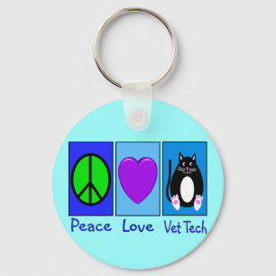 Peace Love Vet Tech Keychain