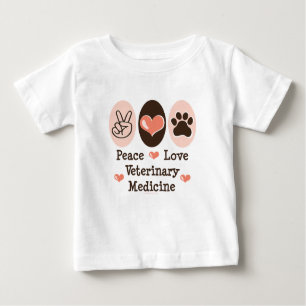 Peace Love Veterinary Medicine Baby T shirt