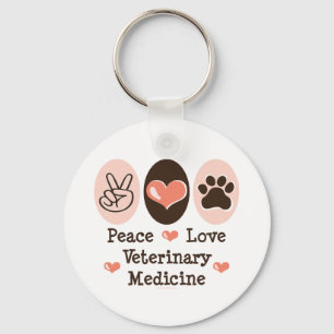 Peace Love Veterinary Medicine Key Chain