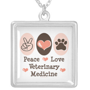Peace Love Veterinary Medicine Necklace