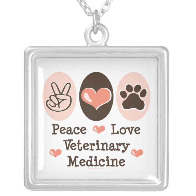 Peace Love Veterinary Medicine Necklace (Front)