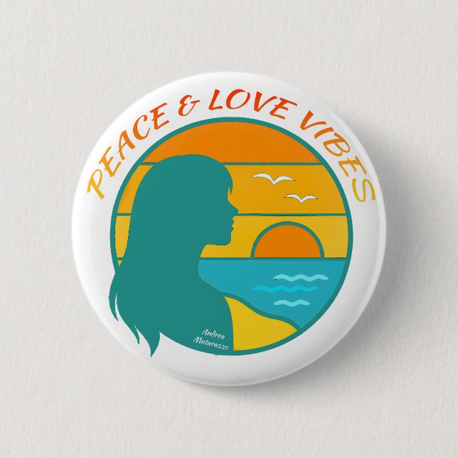 Peace & Love Vibes Button (Front)