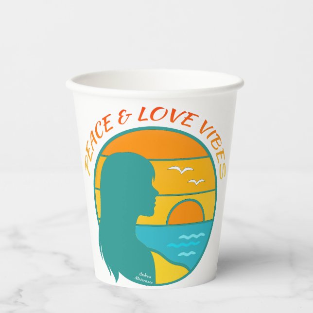 Peace & Love Vibes Paper Cups (Front)