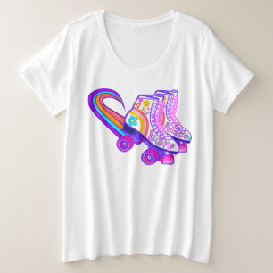 Peace Love Vintage 1960s Pink Roller Skate T-Shirt