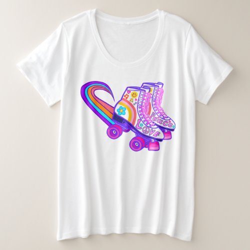 Peace Love Vintage 1960s Pink Roller Skate T_Shirt