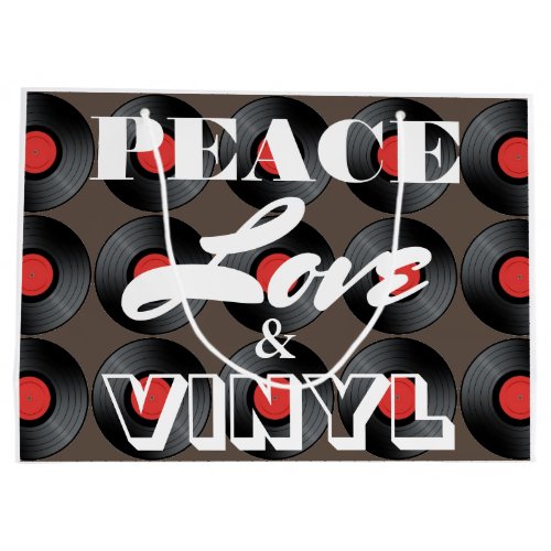 Peace Love  Vinyl Large Gift Bag