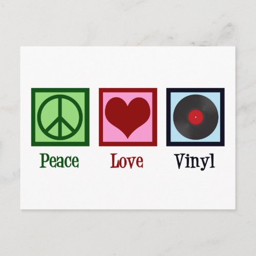 Peace Love Vinyl Records Postcard