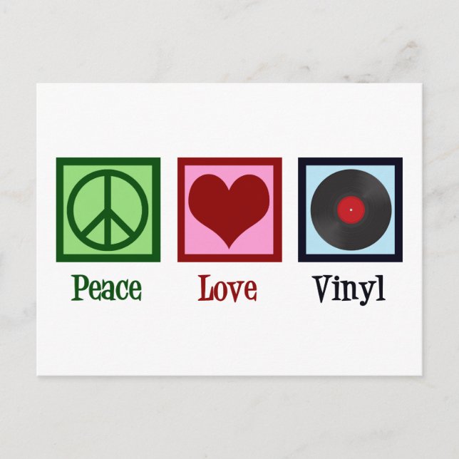 Peace Love Vinyl Records Postcard (Front)