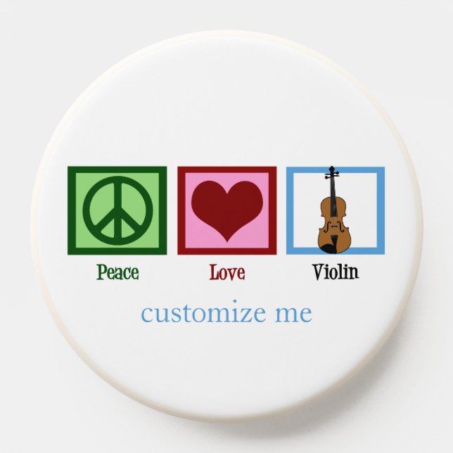 Peace Love Violin Cute Custom Violinist PopSocket (Popsocket)