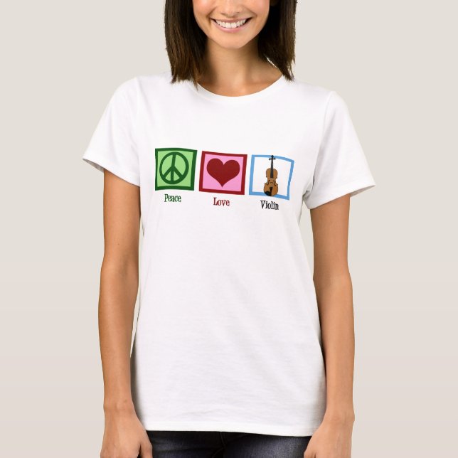 Peace Love Violin Cute Violinist Women's T-Shirt (Front)