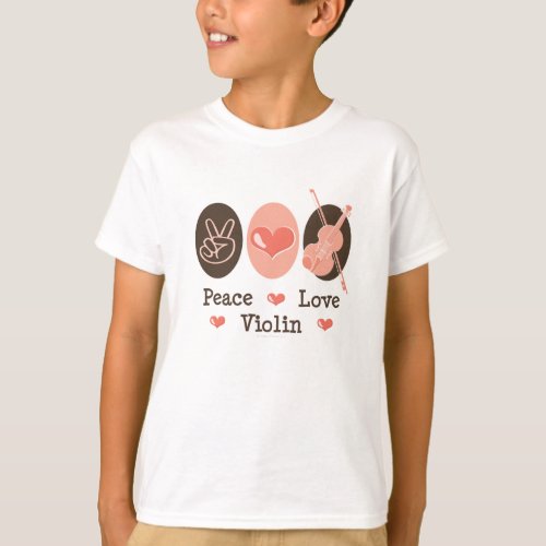 Peace Love Violin Kids Sweatshirt T_Shirt