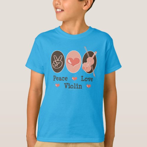 Peace Love Violin Organic T shirt