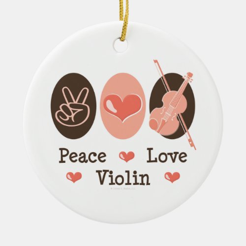 Peace Love Violin Ornament