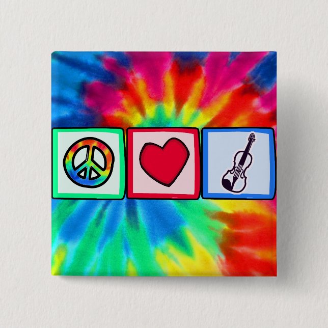 Peace, Love, Violins Pinback Button (Front)