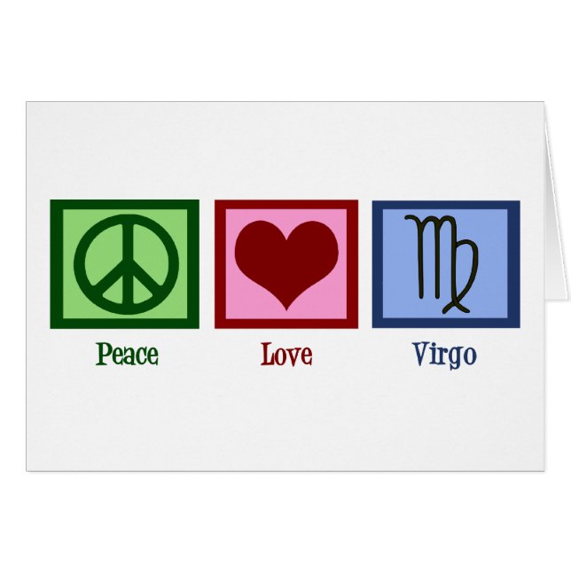 Peace Love Virgo Birthday Card (Front Horizontal)