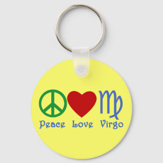 Peace Love Virgo Gifts and Products Keychain