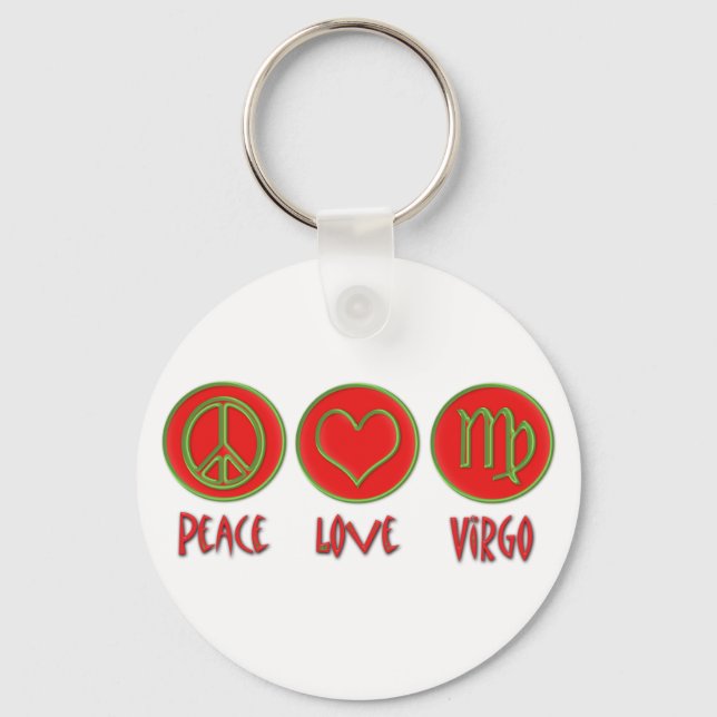 Peace Love Virgo Keychain (Front)