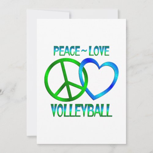 Peace Love VOLLEYBALL Personalized Invitations