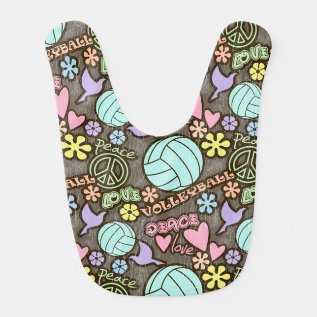 Peace, Love, Volleyball Bib (Front)