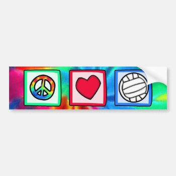 Peace  Love  Volleyball Bumper Sticker by SportsWare at Zazzle