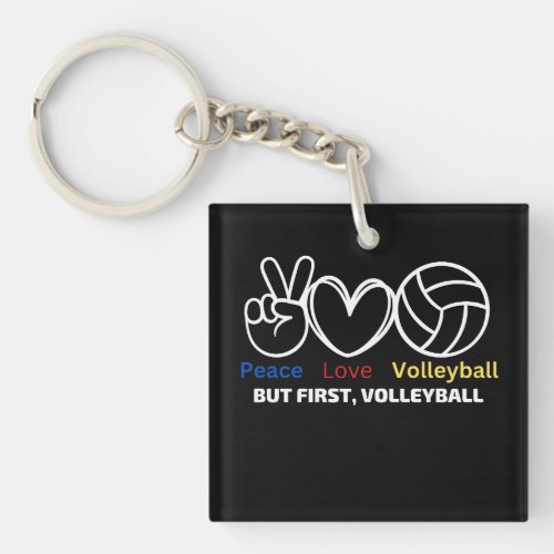Peacelove volleyballbut first volleyball    keychain