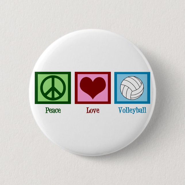 Peace Love Volleyball Button (Front)