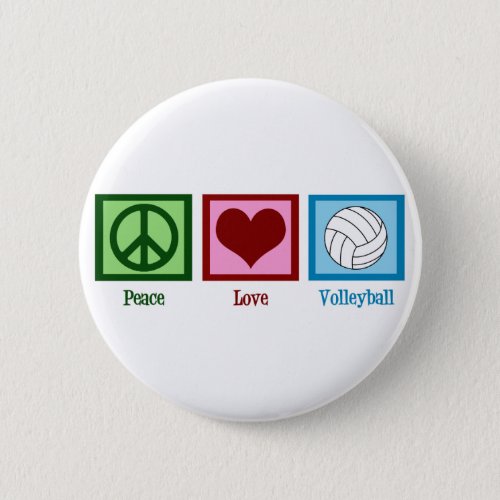 Peace Love Volleyball Button