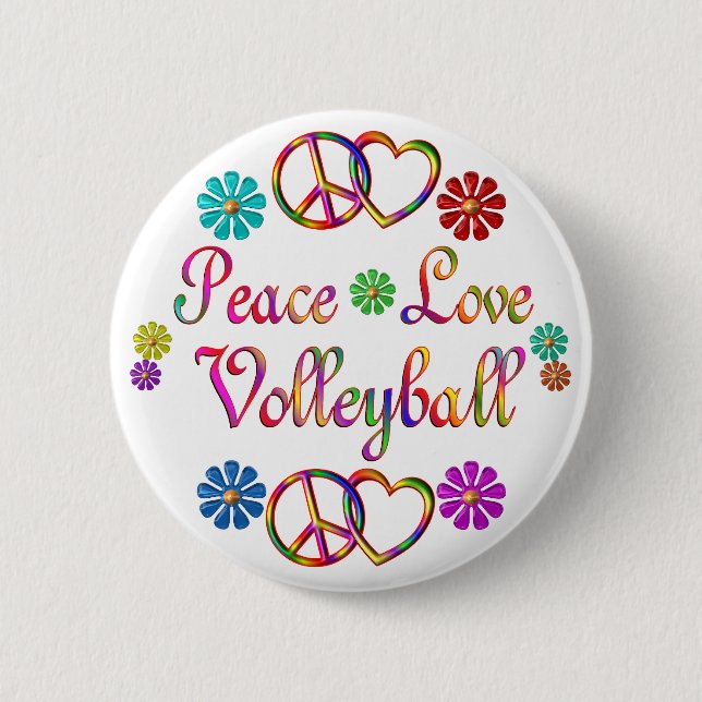 PEACE LOVE VOLLEYBALL BUTTON (Front)