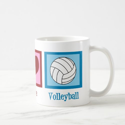 Peace Love Volleyball Coffee Mug