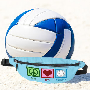 Peace Love Volleyball Cute Blue Fanny Pack
