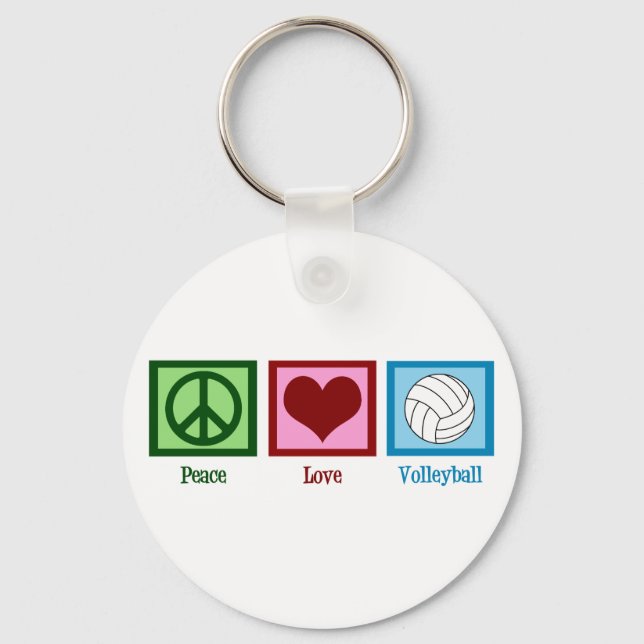 Peace Love Volleyball Cute Keychain (Front)