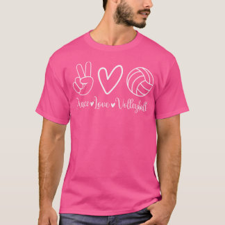 Peace Love Volleyball Cute Volleyball Lover T-Shirt