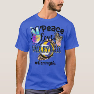 Peace Love Volleyball Gammy Life Mom Grandma Leopa T-Shirt