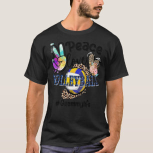 Peace Love Volleyball Grandma Life Mom Grandma Leo T-Shirt