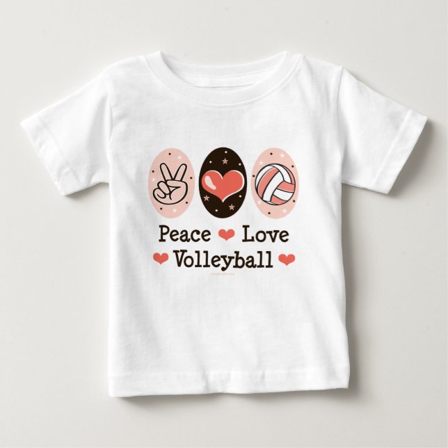 Peace Love Volleyball Infant Long Sleeve T shirt (Front)