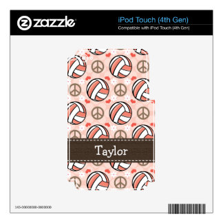 Peace Love Volleyball iPod Touch Skin 4th Gen 4g