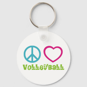 Peace Love Volleyball Keychain