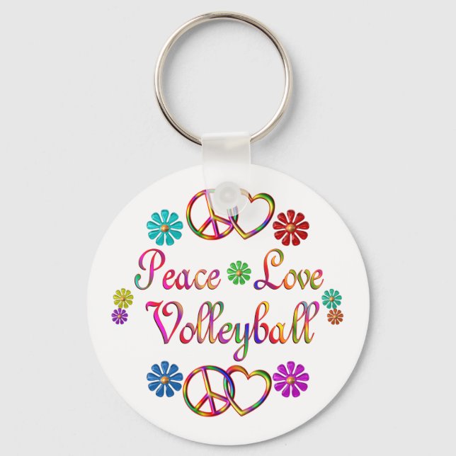 PEACE LOVE VOLLEYBALL KEYCHAIN (Front)