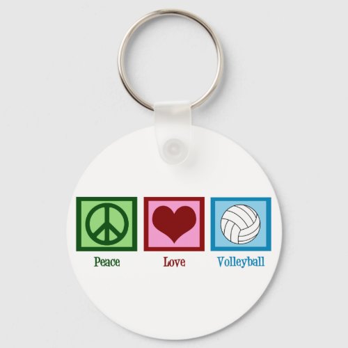 Peace Love Volleyball Keychain
