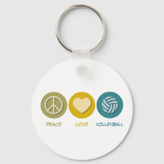 Peace Love Volleyball Keychain