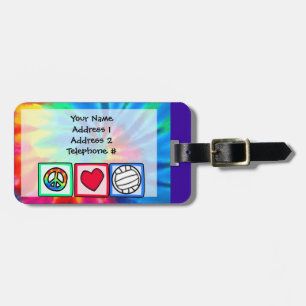 Peace, Love, Volleyball Luggage Tag
