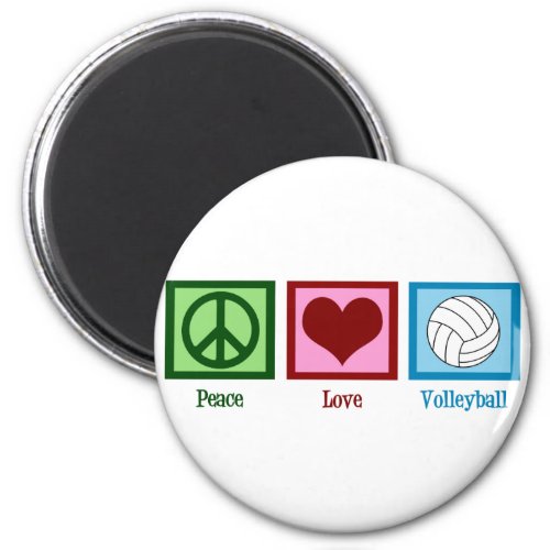 Peace Love Volleyball Magnet