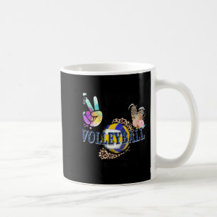 Peace Love Volleyball Memaw Life Mom Grandma Leopa Coffee Mug