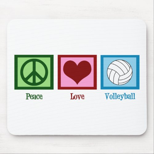 Peace Love Volleyball Mouse Pad