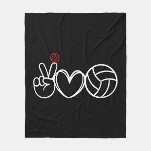 Peace Love Volleyball Player Graphic Fleece Blanket