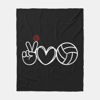 Peace Love Volleyball Player Graphic Fleece Blanket