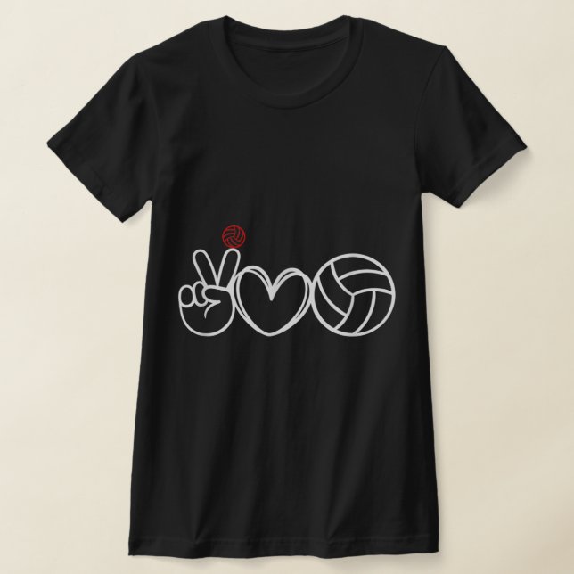 Peace Love Volleyball Player Graphic  T-Shirt (Laydown)
