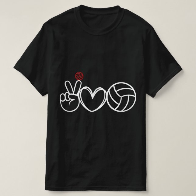 Peace Love Volleyball Player Graphic  T-Shirt (Design Front)