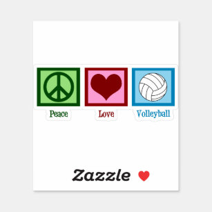 Peace Love Volleyball Player Sticker