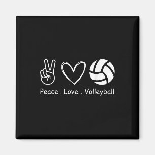 Peace Love Volleyball Player Team Sport Volleyball Magnet